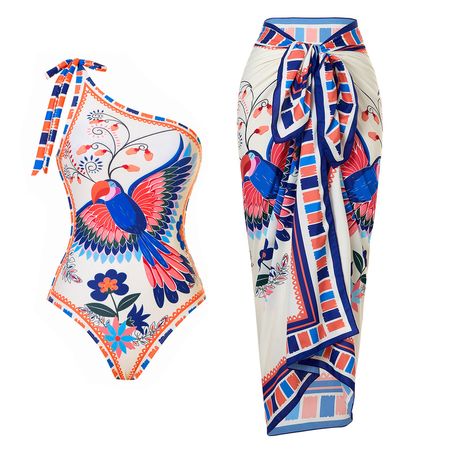 2025 New Sexy Bikini Set Printed Diamond Brazilian Women Swimwear Skirt Bathing Suit Girls Summer Beachwear Dress